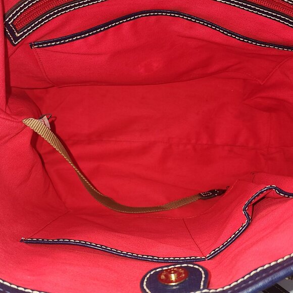 Dooney & Bourke East West Shopper Large Tote Navy Blue - Picture 7 of 16